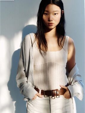 H&M POINTELLE-KNIT TOP